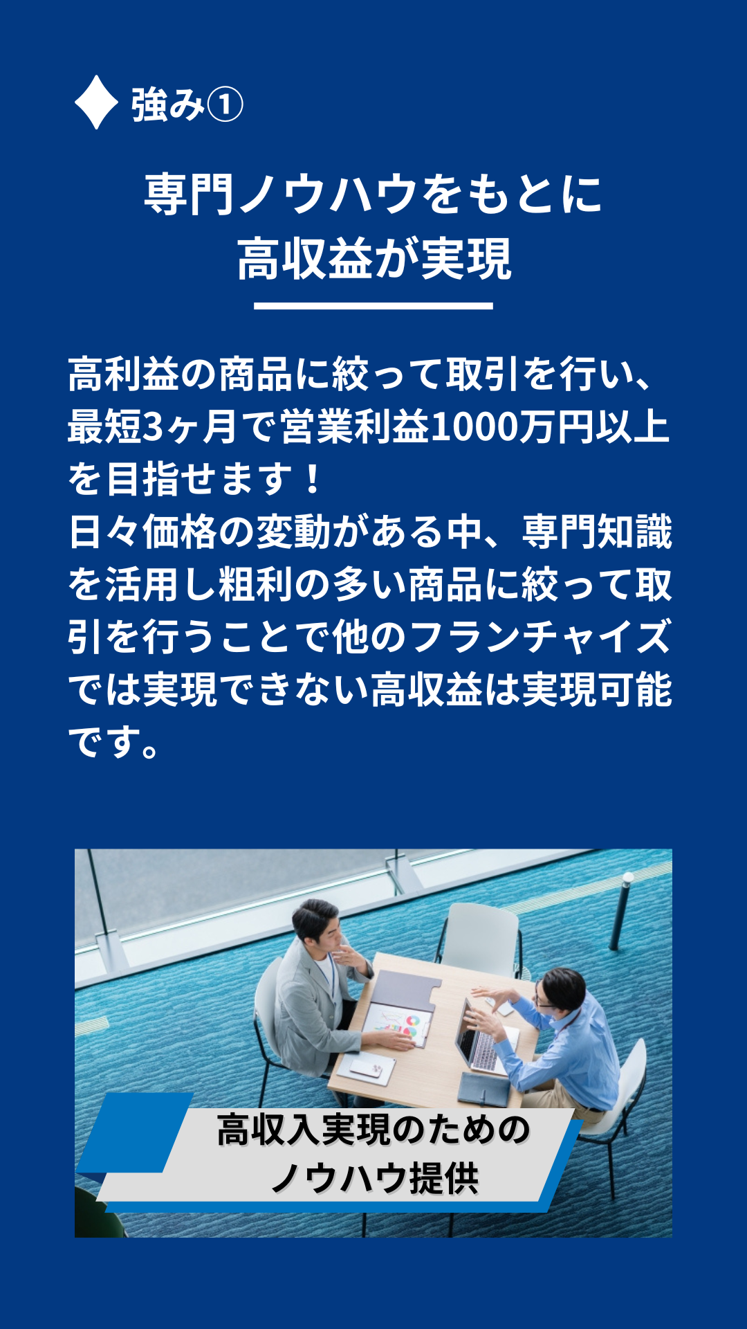 専門ノウハウをもとに高収益が現実